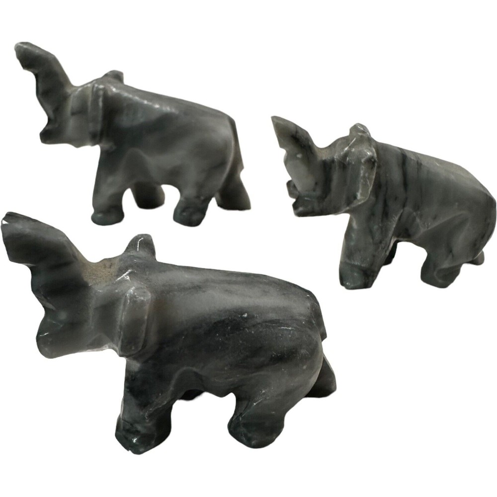 LOT Of 6 Handmade Collectible Elephant Figurines Realistic Safari Animal Decor